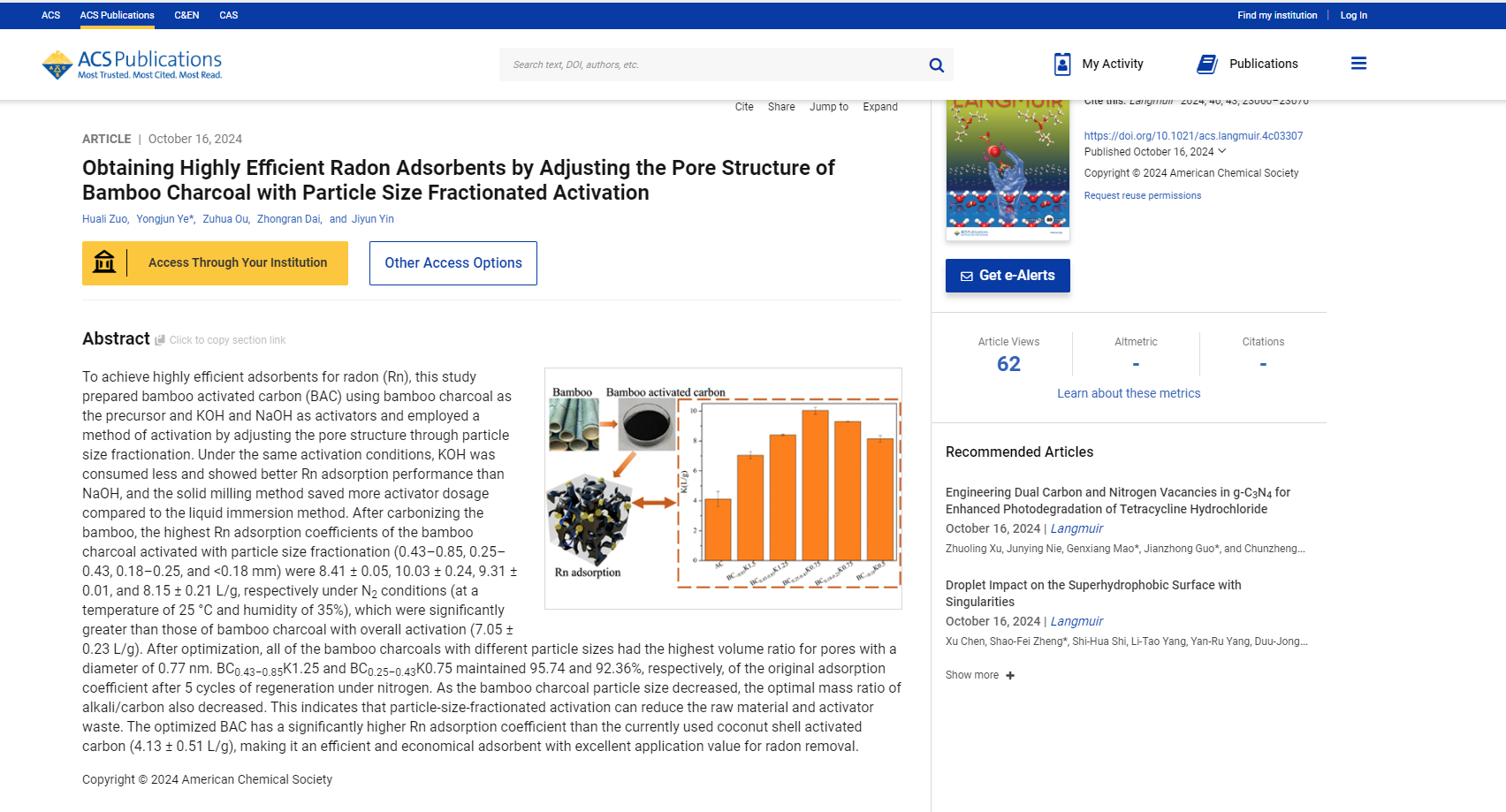 利安達(dá)綠色改性氡吸附材料獲美國(guó)化學(xué)學(xué)會(huì)國(guó)際權(quán)威期刊《Langmuir》刊發(fā)，引領(lǐng)空氣凈化技術(shù)新突破